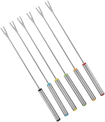Hamwesh Fondue Forks, Stainless Steel Heat 9.45in Fondue Set, Sticks with 6 Piece Set for Cheese Chocolate Dessert Fruits Roast — view 4
