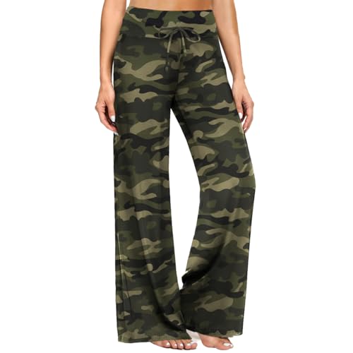 Image of ZOOSIXX Soft Black Pajama Pants for Women, Wide Leg Pants Woman Flowy Comfy Casual Lounge Yoga Capri Pants 22 inch / 30 inch