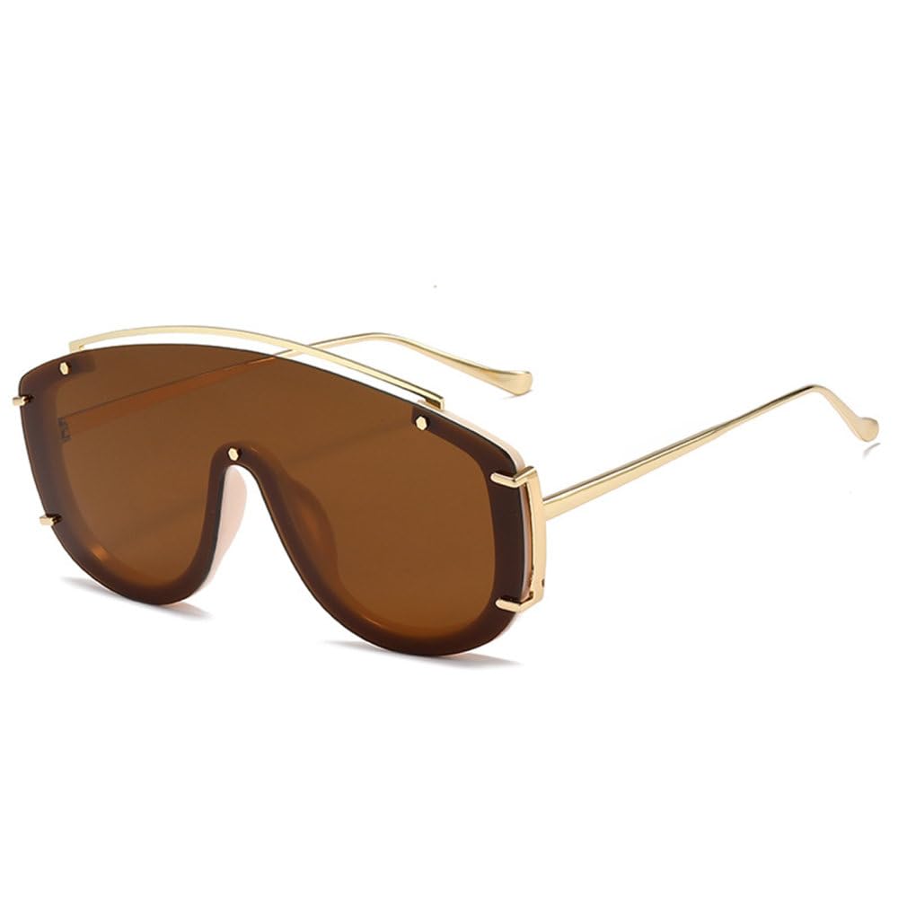Gafas de sol cuadradas vintage de moda para mujeres y hombres, gafas de sol de gran tamaño de una pieza, gafas de sol de lujo a la moda