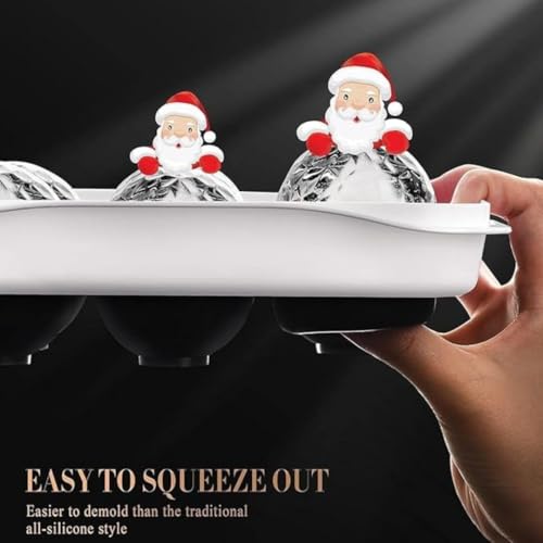 Image of Sprqcart Easy Push Premium Pop Up Ice Cube Tray with Flexible Silicon Bottom and Over Lid, 6 Cube Trays Stackable Durable and Dishwasher Safe (Black, Pack of 2)