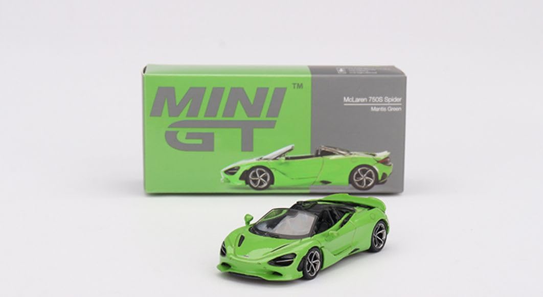 Diecast Model Car Compatible with Mini GT 1:64 McLaren 750S Spider Diecast Model Car, Mantis Green MGT00783