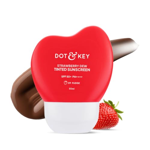Image of Dot & Key Strawberry Dew Tinted Sunscreen In-Vivo Tested SPF 50+ PA++++ With New-Age UV Filters - 09 Fudge - 50ml