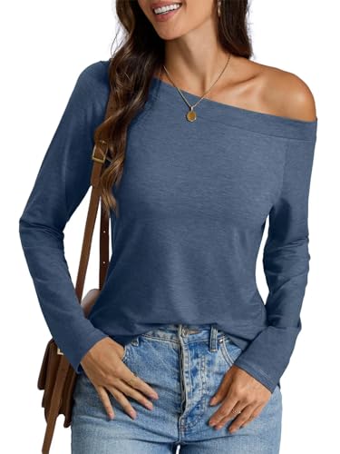 EasyGala Womens Off Shoulder Tops Long Sleeve Shirts...