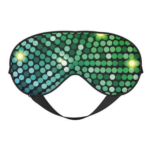 Máscara de dormir con luces de discoteca verde, máscaras de ojos para dormir de doble cara, máscaras para dormir para mujeres y hombres, cubiertas opacas para dormir, viajes