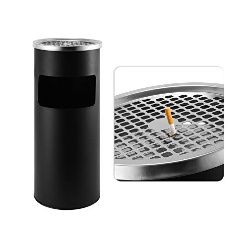 BEAMNOVA Trash Can Outdoor Black Garbage Enclosure Inside Industrial Garbage Can with