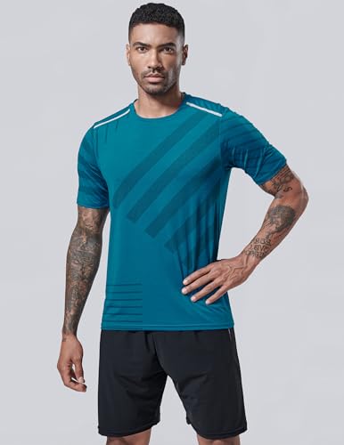 Image of 5 Pack Men's Active Quick Dry Crew Neck T Shirts | Athletic Running Gym Workout Short Sleeve Tee Tops Bulk