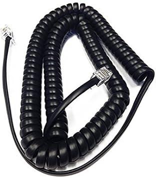 12 Foot Black Handset Receiver Curly Cord for Shoretel Mitel IP Phone | Replacement cord for 110 115 210 212 230 230G 265 420 480 480G 485 565 560 530 560G 565G 655