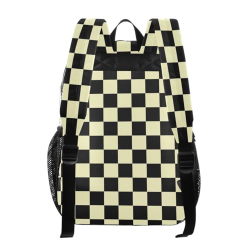 ALAZA Black Yellow Checkered Plaid Clear Backpack PVC Transparent Bookbag Heavy Duty for Student Boy Girl Kids Adult School Travel Work3