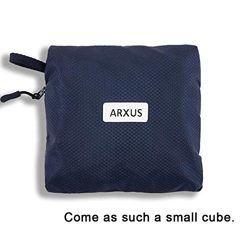 Arxus Travel Lightweight Waterproof Foldable Storage Carry Luggage Duffle Tote Bag (Navy Blue)