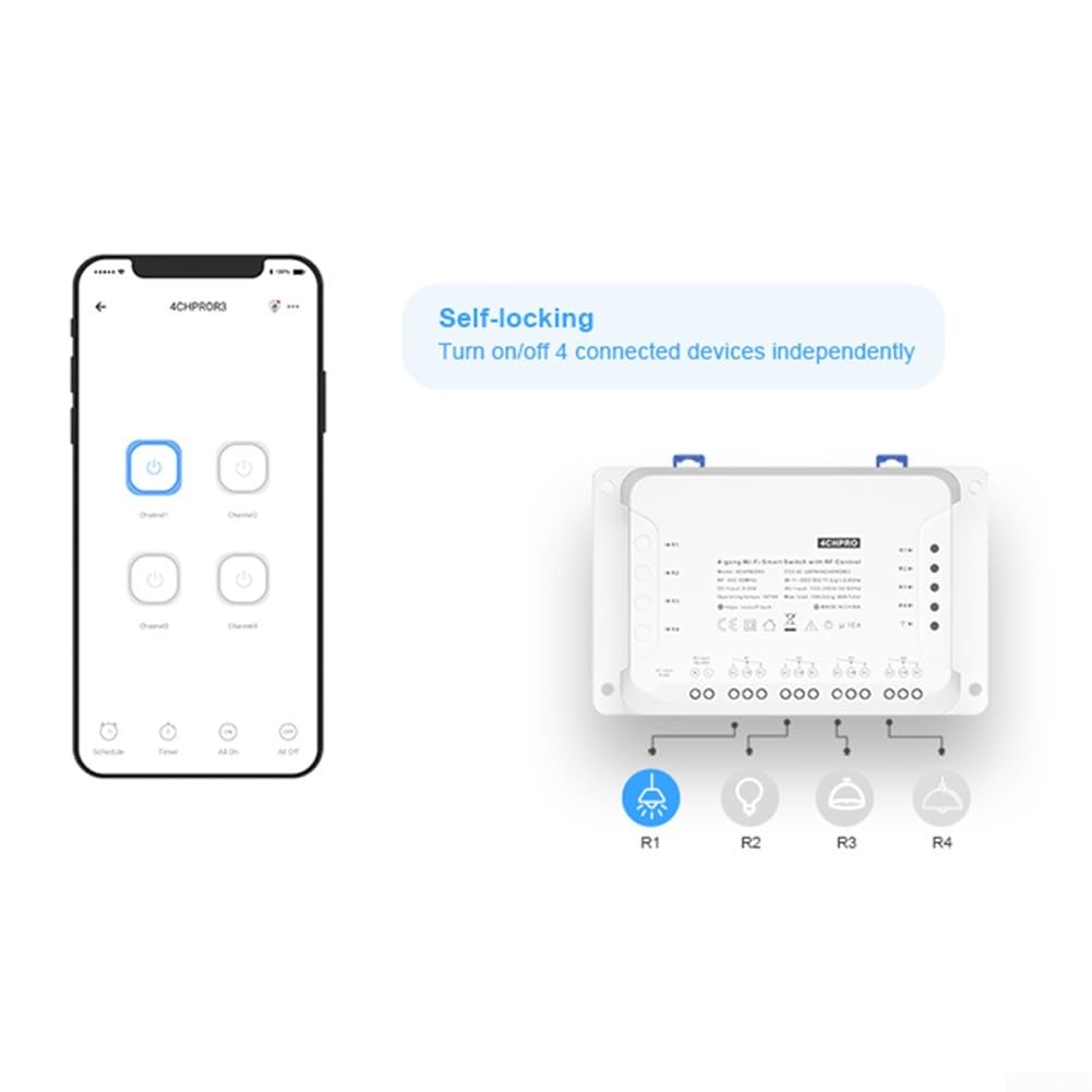 4-Gang Smart Switch 4CH PRO R3 WiFi Fernbedienung