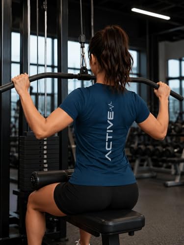 Image of 3Colors Women's Active Dry Fit Sports Active T-Shirt | Quick Dry Gym Workout Tee | Athletic Running Training Top-Active Signal