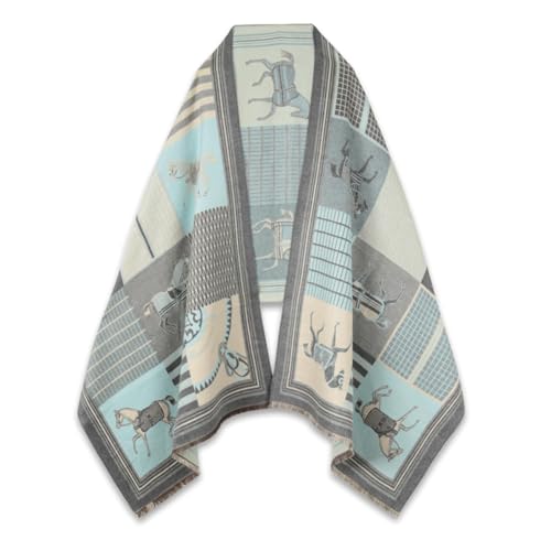 EXTREE Scarfs for Women Pashmina Silky Shawl Wrap for Evening Dressing Blanket Open Front Poncho Cape Color-a101