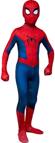MARVEL Spider-Man Brand New Day Official Youth Zentai Halloween Costume - Deluxe Two-Way Stretch Spandex with Invisible Zippers and Wrist Openings - M (8-10)
