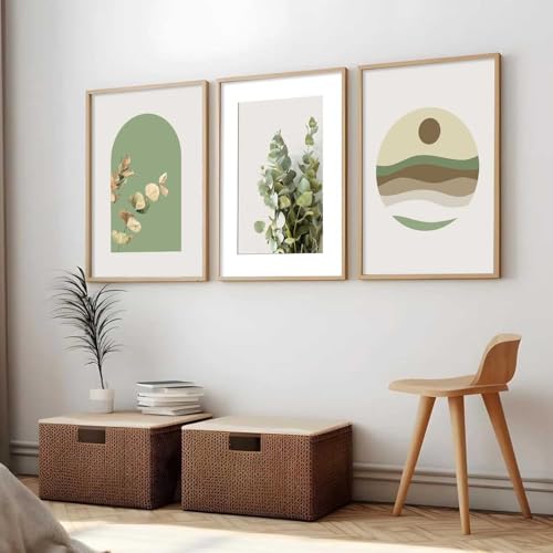 Image of HOTHOUSE Abstract Painting Wall Art Home Decoration Paintings With Frame For Living Room Bed Room Hotel Wall Decor Digital Reprint Set of 3 (10X13 inch)