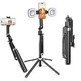SRIKEKL 71" Auto Face Tracking Selfie Stick & Tripod,360° Rotation, AI Gesture Control, Motion Sensor Phone Stand for Filming Streaming YouTube Tiktok Video Vlog(With Fill Lights)