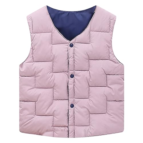 Unisex Soft Puffer Vest Coat Toddler Boys Girls Solid Sleeveless Button Up Warm Fall Winter Waistcoat Baby Coats