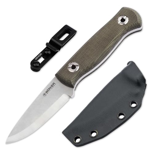 Böker Solingen® Vigtig vs. Wild - feststehendes Messer mit MagnaCut Klinge - robustes Full Tang Bushcraft-Messer mit Kydexscheide & Clip - Survival- & Outdoor-Messer mit Micarta Griff & Geschenk-Box