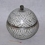 Mashiko Ware 'Inlaid Spherical Lid (Medium) No-3'