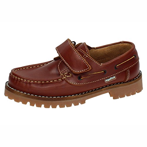 ANGELITOS 804 Zapato NAÚTICO Piel NIÑO Zapatos MOCASÍN MARRÓN 35