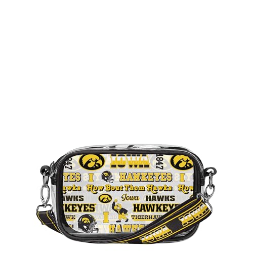 FOCO NCAA College Team Logo Stripe Clear Crossbody Bag