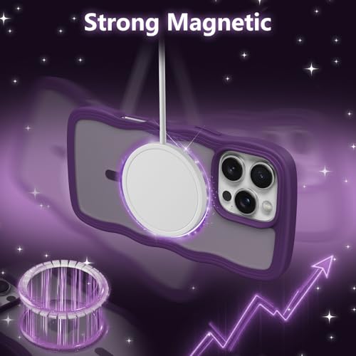 Coque silicone iPhone 15 Plus antichoc magnétique coque translucide violette - 4