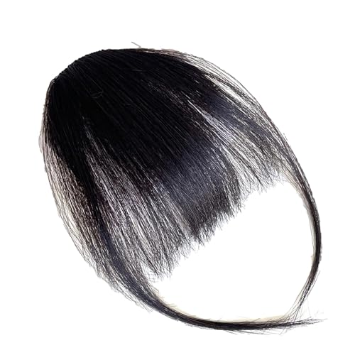 Wispy Bangs - Pinza para el pelo para mujer, flequillo humano con clip para mujer, fotografía para citas, cubre el adelgazamiento del cabello, postizos diarios para hermanas, novia