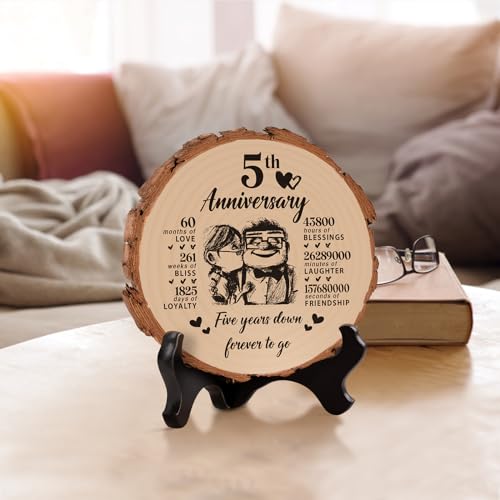 5th Wedding Anniversary Romantic Gifts for Husband from Wife Wooden anniversary Wedding gifts for Him/Her - Image 4