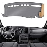 KEYOOG Dashboard Cover Dash Mat Fit for Chevy 06-99 Silverado 1500,06-02 Avalanche Tahoe/G-MC 06-99 Sierra 1500,06-01 Yukon Car Dash Board Mat Anti-Glare Carpet,Non-Slip Pad (Grey)