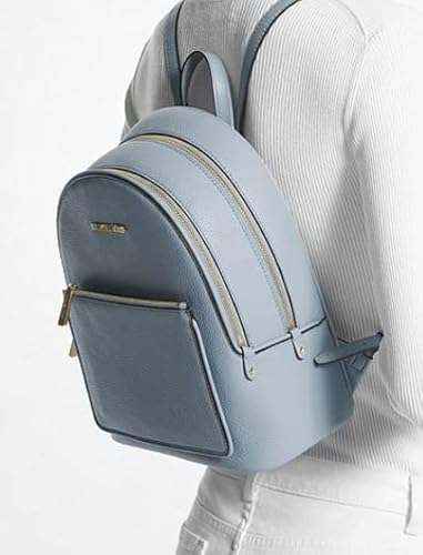 Michael Kors Kenly Medium Adina Backpack Pebbled Leather (Pale Blue) #TOP3