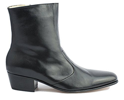 Luciano Men's High Heel Dress Boots (Black)