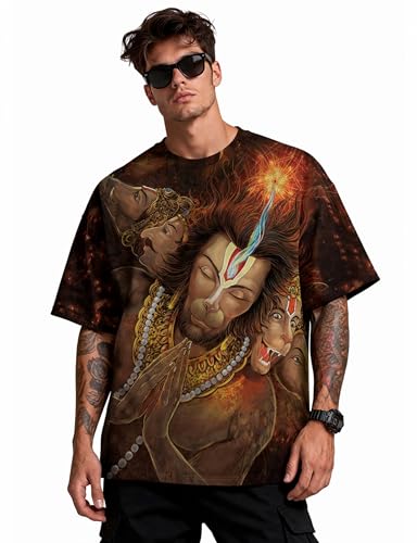 Image of STAND OUT All Over Printed Shiva, Krishna, Hanuman, Kali, Ram and Ravana, Ramayan, Bagavath Githa, Buddha Religious, Spiritual, Hindu Gods T-Shirts