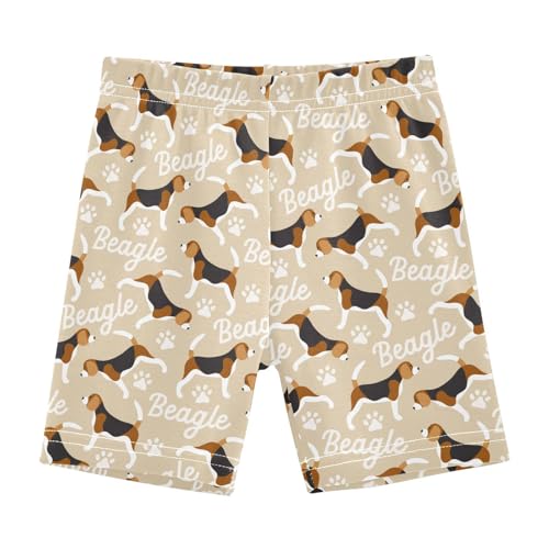 JHKKU Girls Beagle Dog Shorts Cotton Cartwheel Bike Kids Biker Under Dress Dance Short Girl Clothes 8Y