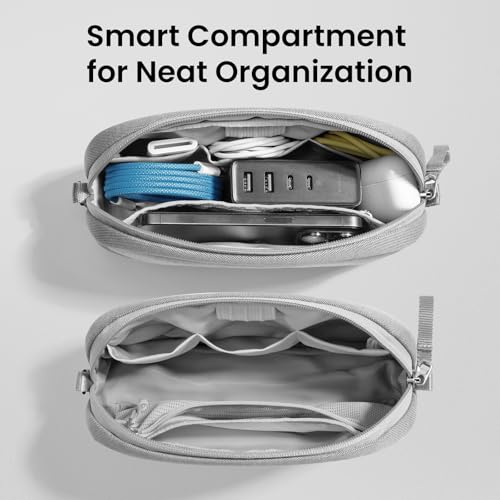 Image of tomtoc Electronics Organizer Travel Case, Water Resistant Travel Bag Cable Organizer for Essentials, Tech Pouch Accessories Carry Storage for Cord, Phone, Cables, Airpods, USB Flash Drive, Daily Items