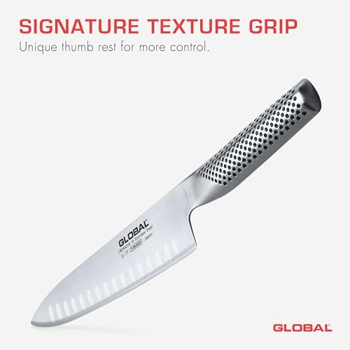 Global 8 inch Hollow Ground Chef's Knife - Lightweight Japanese Stainless Steel, Razor-Sharp Edge, Made in Japan, G-77 - Thumbnail 3