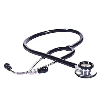 RCSP Aluminium Dual Head Stethoscope for doctors and Medical students | light weight Chest Piece with Flexible Latex Free Tube & Soft Sealing Ear Knobs (Black)