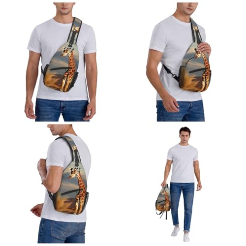 Bolso tipo Sling para hombre y mujer con diseño de jirafa miniatura 6