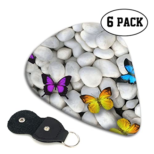 Lot de 6 médiators colorés en forme de papillons pour guitare acoustique, guitare électrique, basse, ukulélé – fins… - Les Beatles, Paul McCartney, John Lennon, RIngo Starr, George Harrison Lot de 6 médiators colorés en forme de papillons pour guitare acoustique, guitare électrique, basse, ukulélé - fins… – Image 3