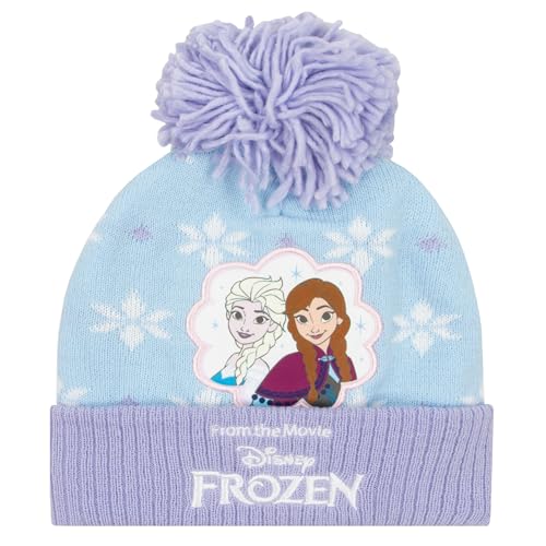 Disney Girls Hat And Gloves | Anna And Elsa Hat And Gloves Set | Frozen Winter Set For Girls | One Size Blue2