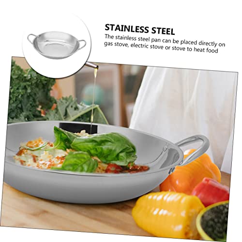 Wok pequeño de acero inoxidable con doble asa miniatura 5