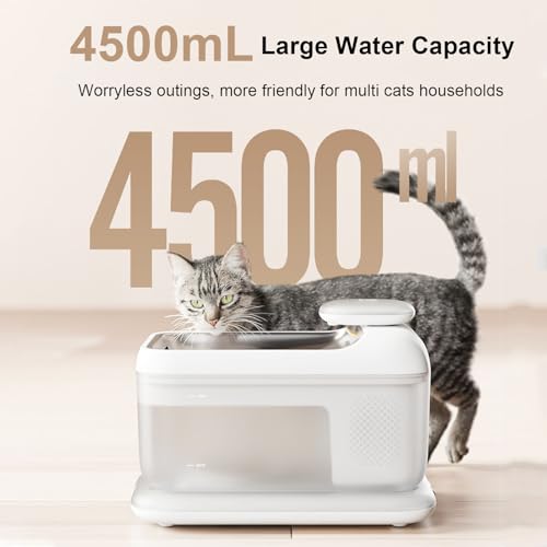 Fuente de agua inalámbrica para gatos de acero inoxidable miniatura 4
