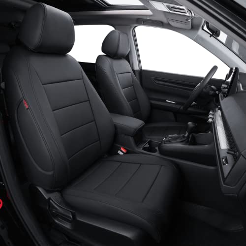 coverdream Custom Fit HRV Seat Covers for 2025 2024 2023 Honda HRV Sport,LX,Full Coverage Waterproof Leather Seat Protector(Full Set,Black)