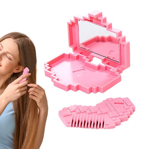 Quorvex Coupe-Pointes Fourchues Pour Cheveux | Peigne Coupe-Frange avec Miroir | Éliminateur de Fourches en Forme de Cœur,Pour Soins Maison Quotidien Voyage et Entretien Extérieur Rapide