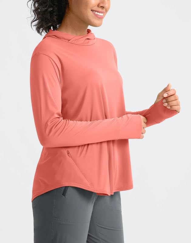 Pudolla Women's Sun Protection Shirt UPF 50+ Long Sleeve Lightweight UV Hoodie for Women Hiking Outdoor Fishing Summer - Image 2
