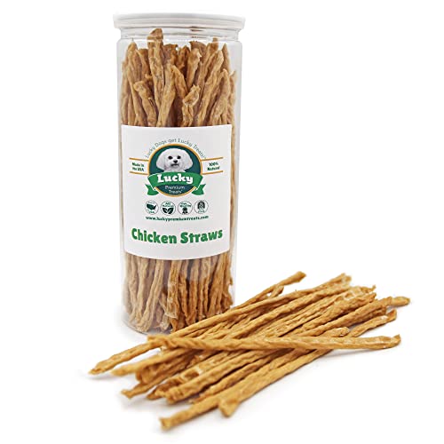 Lucky-Premium-Treats-Chicken-Straws--Quality-Single-Ingredient-Chicken-Jerky-Dog-Treats-for-Training--USA-Made-Dog-Treats--7-oz-Jar - Cucciolini Doodles   Lucky-Premium-Treats-Chicken-Straws--Quality-Single-Ingredient-Chicken-Jerky-Dog-Treats-for-Training--USA-Made-Dog-Treats--7-oz-Jar