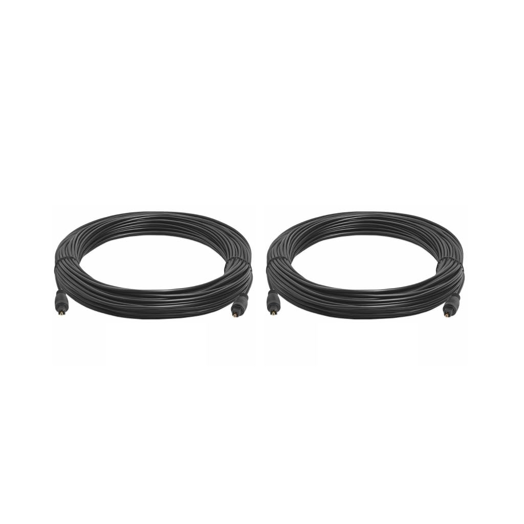 Lot de 2 câbles audio numériques en fibre optique absorbant les chocs pour TV, cinéma, barre de son, cordon de 20 m