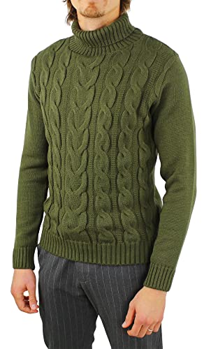 Ciabalù Maglione Uomo Lana Pesante collo Alto Made...