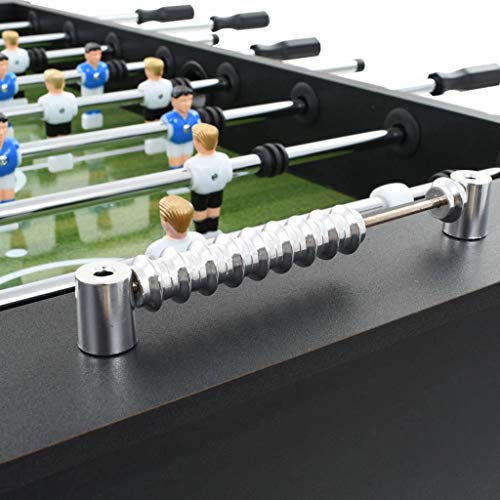 Tidyard Tischkicker Tischfussball mit 2 Bälle, MDF Kabinett, Justierbare Füße aus Stahl und Starke hohlstangen - Kickertisch 60kg Schwarz – Bild 4