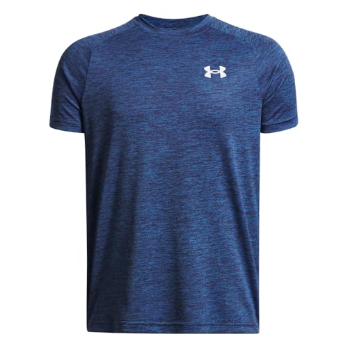 Under Armour Boys' Tech 2.0 Short-Sleeve T-Shirt, (402) Blue Atlantis / / White, Large