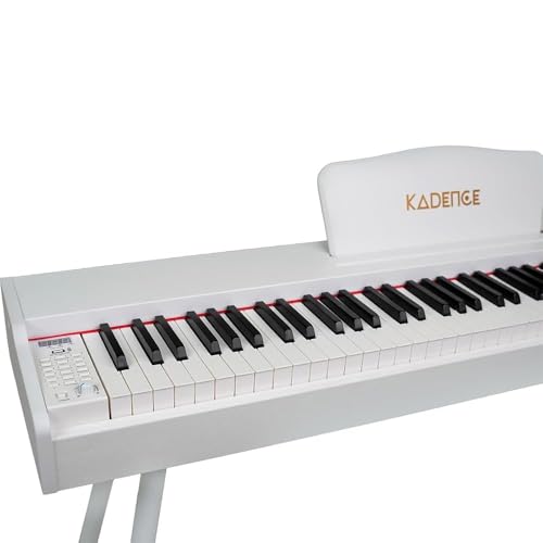 Image of Kadence DP01WWH GEN25 Digital Piano | 88 Weighted Progressive Hammer Keys | Portable with Wooden Stand, Triple Pedal, MIDI | French Dream Chip | 2025 Edition | White