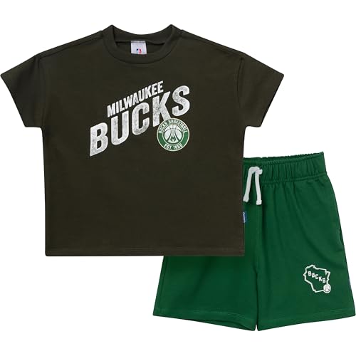 Gerber Toddler Boys' NBA Team & Shorts Set, Milwaukee Bucks, 3T - image 1